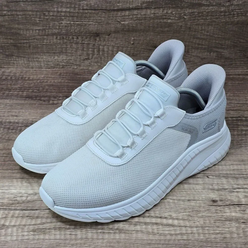 Skechers Hands Free Slip-ins BOBS Sport Squad Chaos Tough Men's 10.5 White Shoes